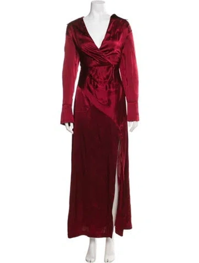 Pre-owned Nicholas Silk Long Dress In Burgundy