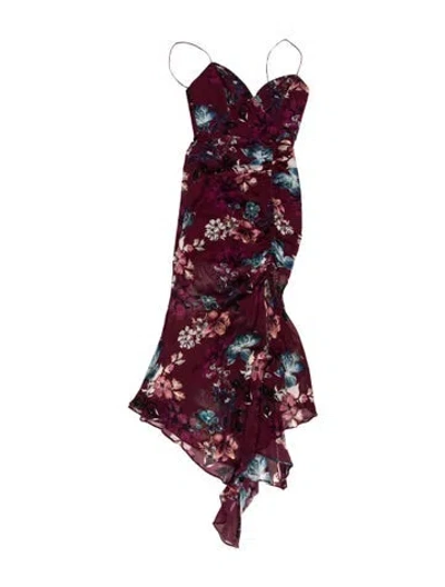 Pre-owned Nicholas Silk Long Dress In Burgundy