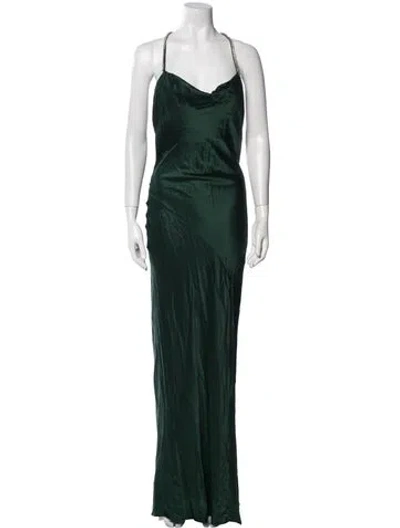Pre-owned Nicholas Silk Long Dress In Green