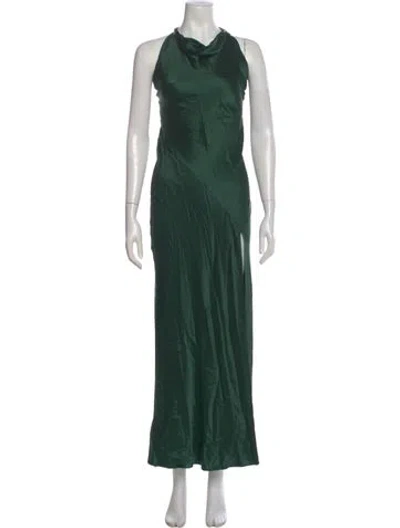 Pre-owned Nicholas Silk Long Dress In Green
