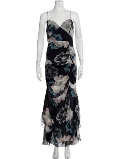 Pre-owned Nicholas Silk Long Dress In Green