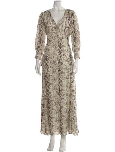 Pre-owned Nicholas Silk Long Dress In Neutral