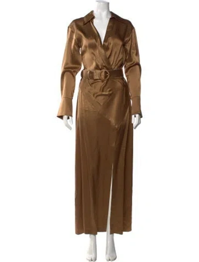 Pre-owned Nicholas Silk Long Dress In Neutral