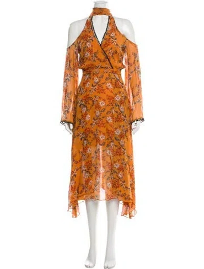 Pre-owned Nicholas Silk Long Dress In Orange