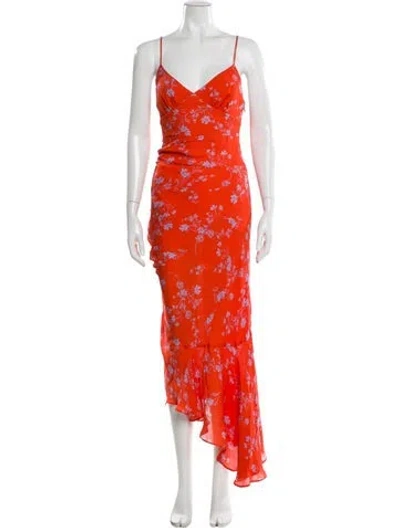 Pre-owned Nicholas Silk Long Dress In Orange