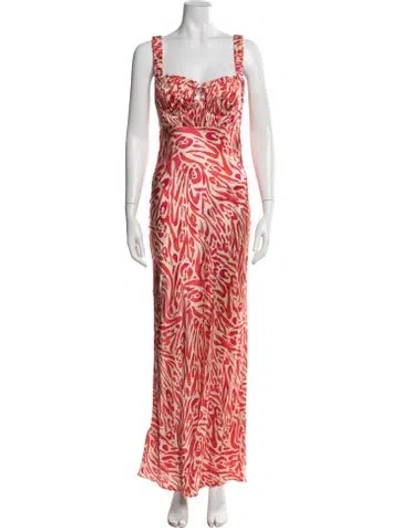 Pre-owned Nicholas Silk Long Dress In Orange