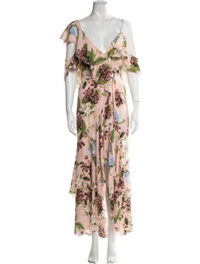 Pre-owned Nicholas Silk Long Dress In Pink