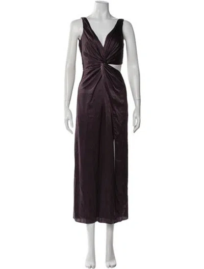 Pre-owned Nicholas Silk Long Dress In Purple