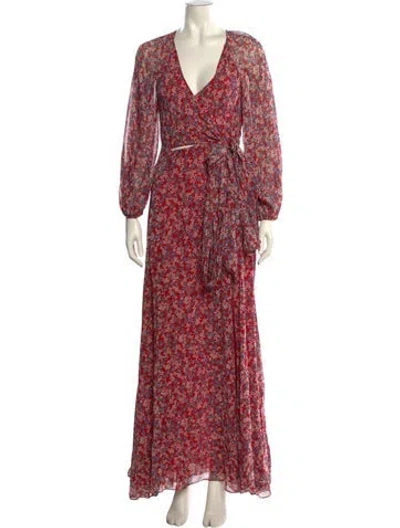 Pre-owned Nicholas Silk Long Dress In Red