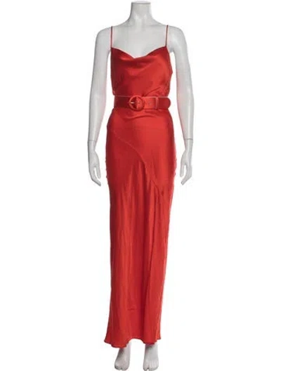 Pre-owned Nicholas Silk Long Dress In Red