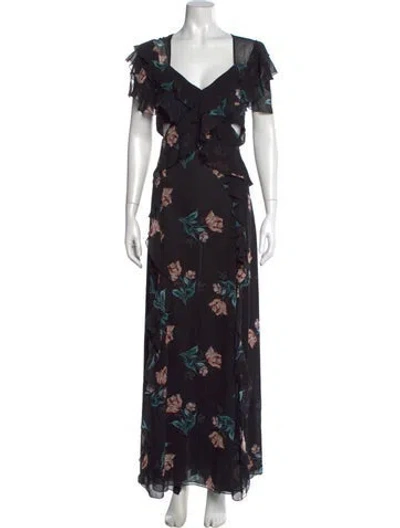 Pre-owned Nicholas Silk Long Dress W/ Tags In Black