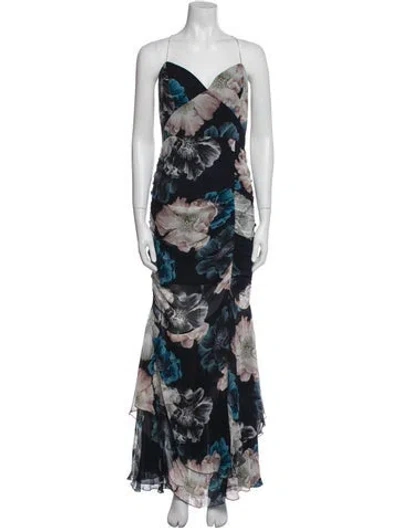 Pre-owned Nicholas Silk Long Dress W/ Tags In Blue
