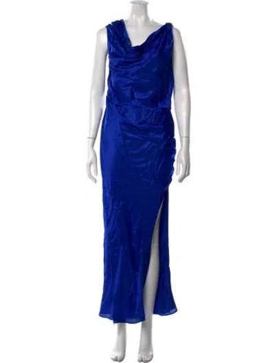 Pre-owned Nicholas Silk Long Dress W/ Tags In Blue