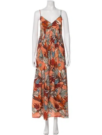 Pre-owned Nicholas Silk Long Dress W/ Tags In Orange