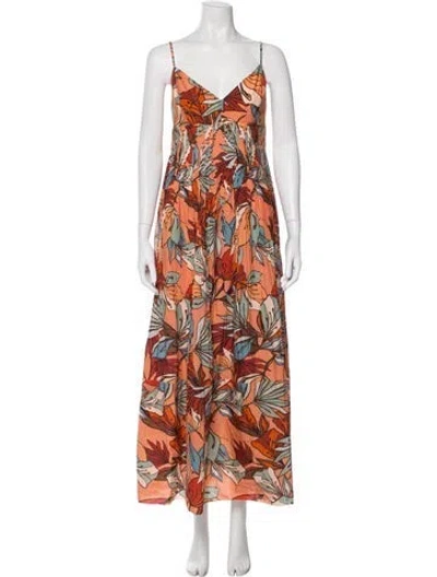 Pre-owned Nicholas Silk Long Dress W/ Tags In Orange