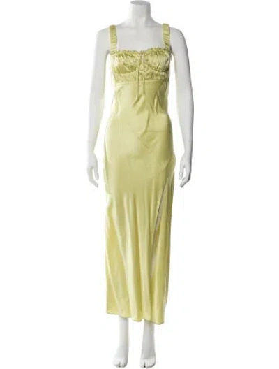 Pre-owned Nicholas Silk Long Dress In Yellow