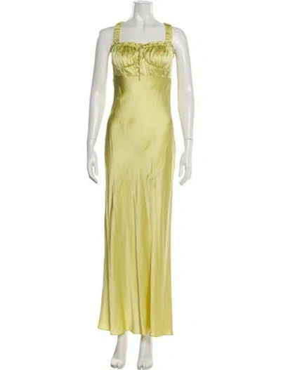 Pre-owned Nicholas Silk Long Dress In Yellow