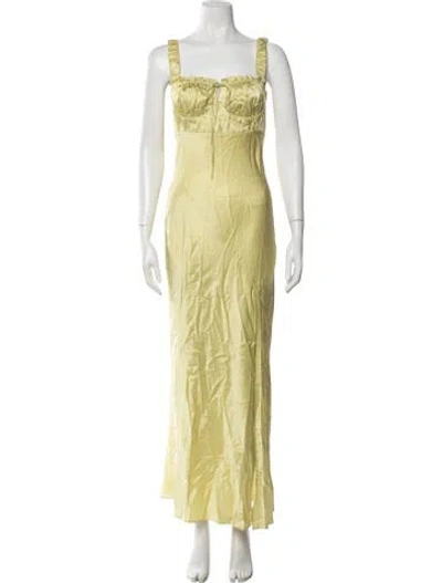 Pre-owned Nicholas Silk Long Dress In Yellow