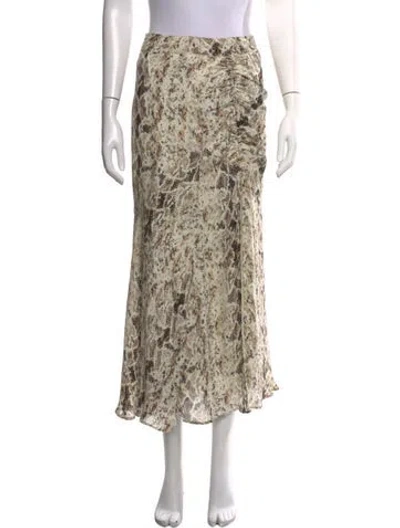 Pre-owned Nicholas Silk Long Skirt In Neutrals