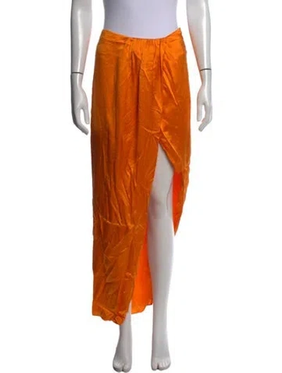 Pre-owned Nicholas Silk Long Skirt In Orange