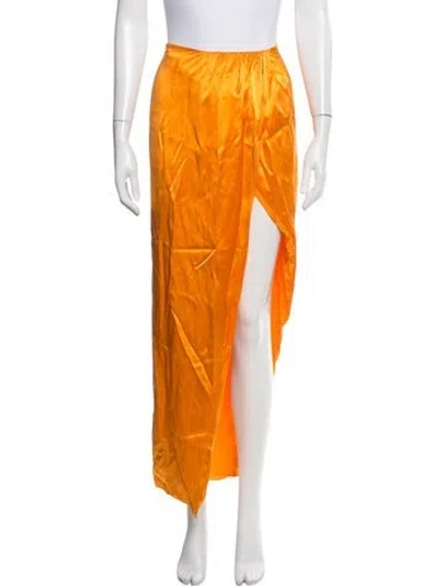 Pre-owned Nicholas Silk Long Skirt In Orange