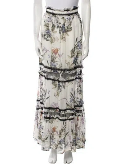 Pre-owned Nicholas Silk Long Skirt In White