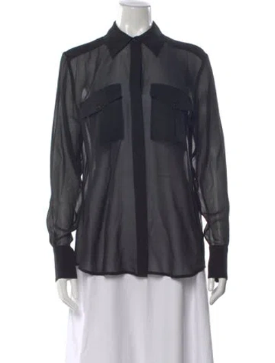Pre-owned Nicholas Silk Long Sleeve Top W/ Tags In Gray