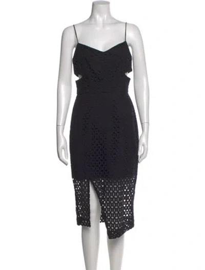 Pre-owned Nicholas Silk Midi Length Dress In Black