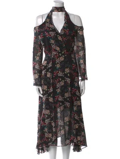 Pre-owned Nicholas Silk Midi Length Dress In Black