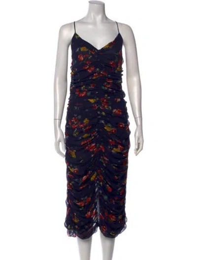 Pre-owned Nicholas Silk Midi Length Dress In Black