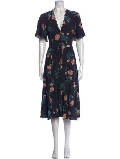 Pre-owned Nicholas Silk Midi Length Dress In Black