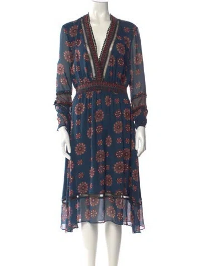 Pre-owned Nicholas Silk Midi Length Dress In Blue