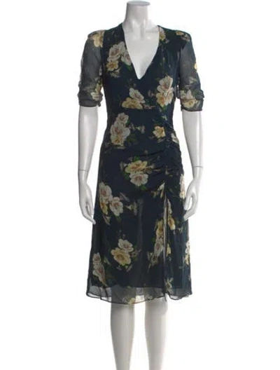 Pre-owned Nicholas Silk Midi Length Dress In Blue