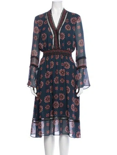 Pre-owned Nicholas Silk Midi Length Dress In Blue