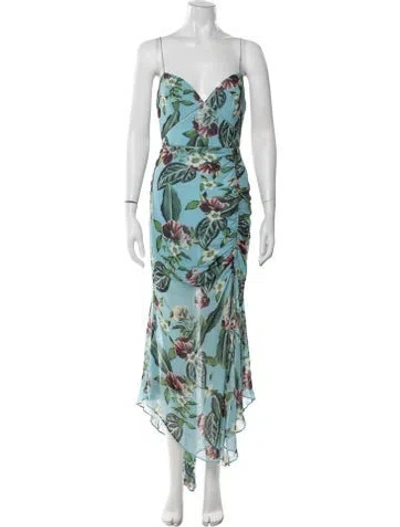 Pre-owned Nicholas Silk Midi Length Dress In Blue