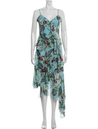 Pre-owned Nicholas Silk Midi Length Dress In Blue
