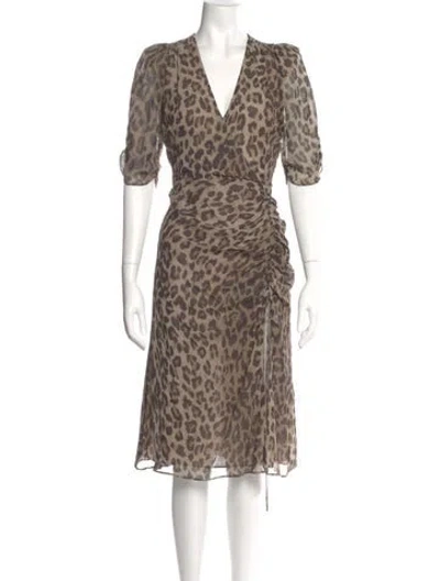 Pre-owned Nicholas Silk Midi Length Dress In Neutral