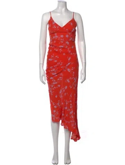Pre-owned Nicholas Silk Midi Length Dress In Orange