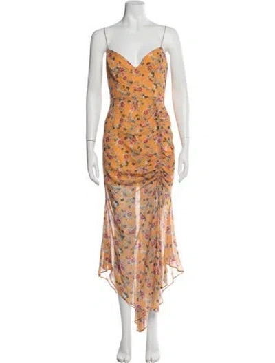 Pre-owned Nicholas Silk Midi Length Dress In Orange