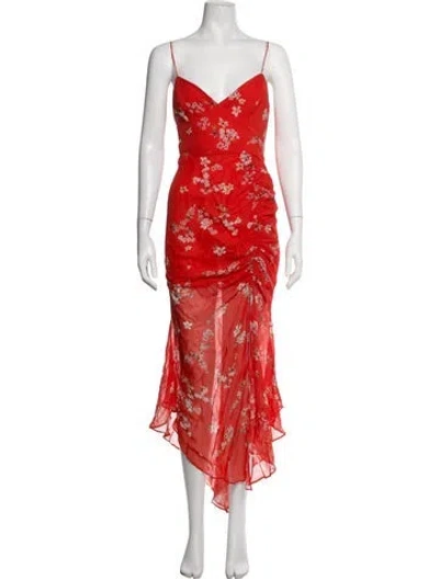Pre-owned Nicholas Silk Midi Length Dress In Orange