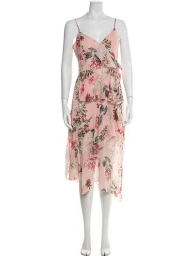 Pre-owned Nicholas Silk Midi Length Dress In Pink