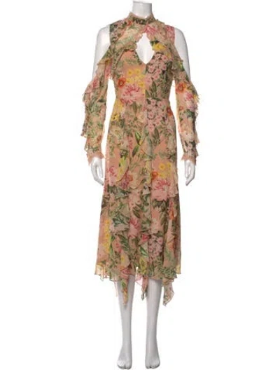 Pre-owned Nicholas Silk Midi Length Dress In Pink