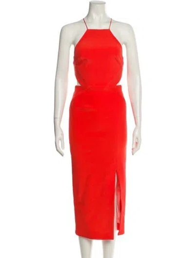 Pre-owned Nicholas Silk Midi Length Dress In Red