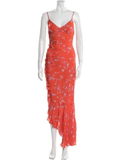 Pre-owned Nicholas Silk Midi Length Dress In Red