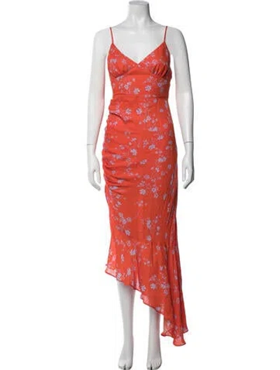 Pre-owned Nicholas Silk Midi Length Dress In Red