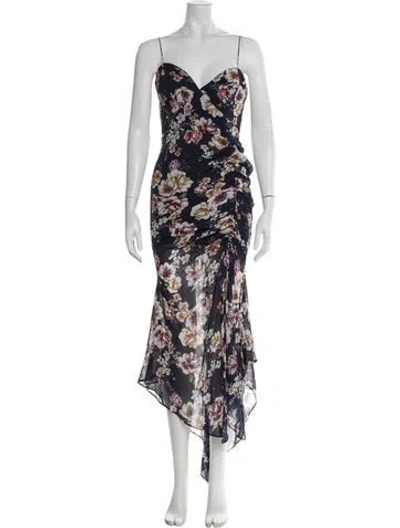 Pre-owned Nicholas Silk Midi Length Dress W/ Tags In Blue