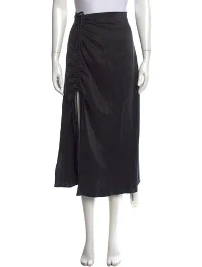Pre-owned Nicholas Silk Midi Length Skirt In Black
