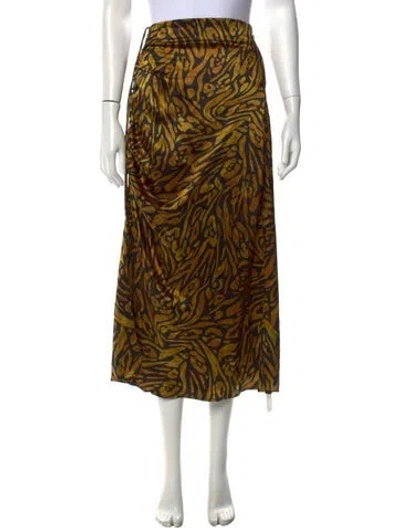 Pre-owned Nicholas Silk Midi Length Skirt In Black