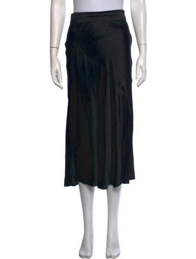 Pre-owned Nicholas Silk Midi Length Skirt In Black