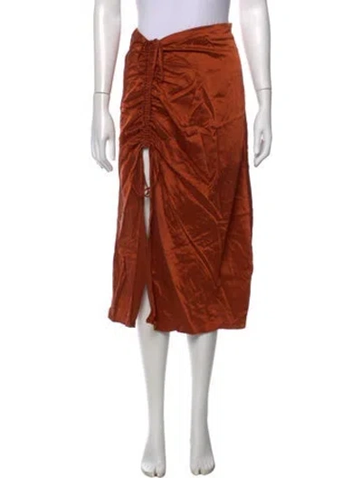 Pre-owned Nicholas Silk Midi Length Skirt In Brown